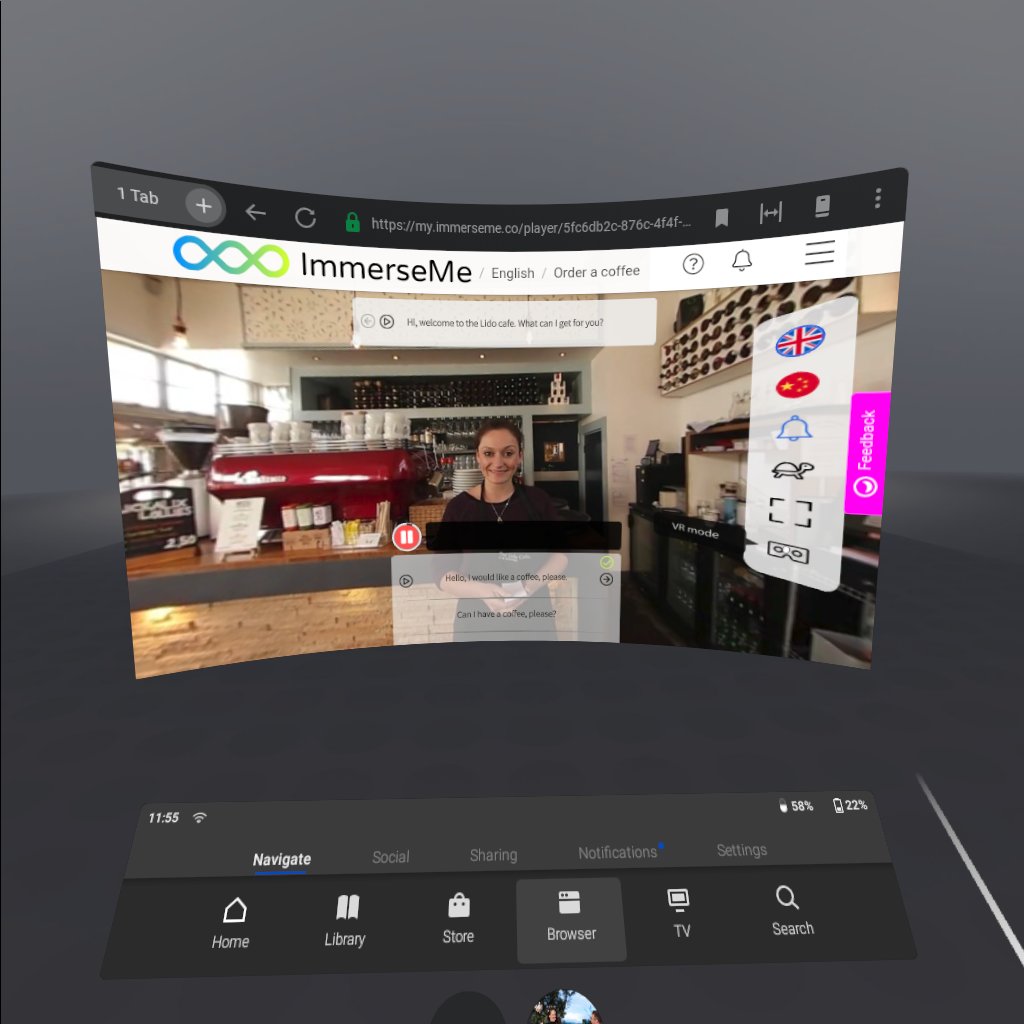 oculus quest home page